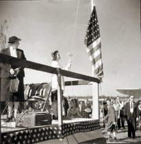 Flag raising, Winchester Airport opening ceremonies
